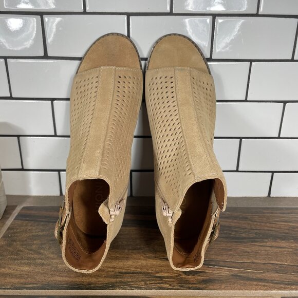 Vionic Aloft Chryssa Womens Size 6.5 Shoes Light Sand Suede Open Toe Ankle Boots - Picture 7 of 13